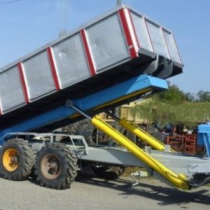 foto Traktor Anhänger Tandem Bodenhaken lade 12t Wannen 5.3m Agro