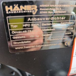 foto NEUE Häner hydraulische Vibrationsplatte für Bagger 2-5t